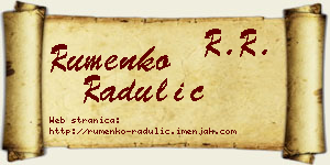 Rumenko Radulić vizit kartica